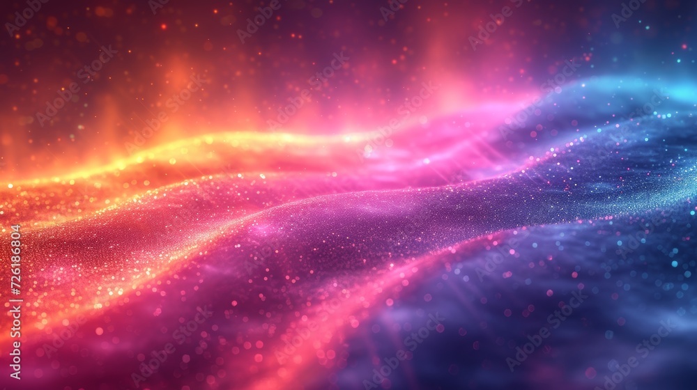 3D abstract background with particles. Futuristic wave with dynamic particles. - Generative AI 3D abstract background with particles. Futuristic wave with dynamic particles. - Generative AI