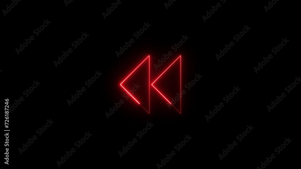 Neon light Play button animation on black background. Neon Music play button icon animated. Neon light Play button animation on black background. Neon Music play button icon animated.