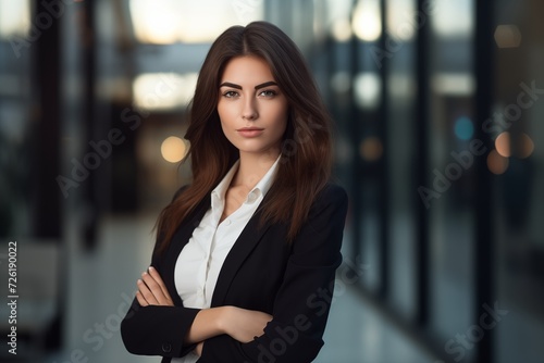 Illustration of a fashion portrait, Business woman,  AI Generated