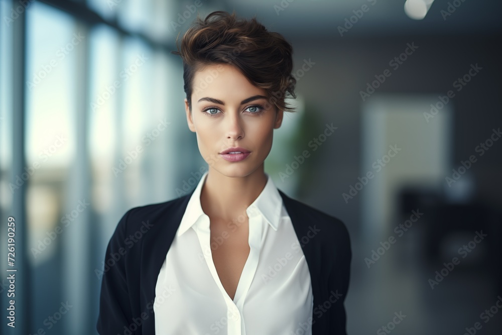 Fototapeta premium Illustration of a fashion portrait, Business woman, AI Generated