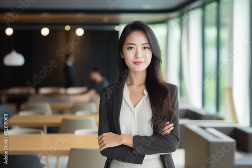 Illustration of a fashion portrait, Business woman,  AI Generated