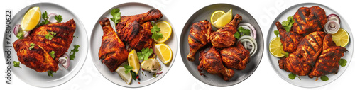 top view of a plate of Tandoori Chicken photo