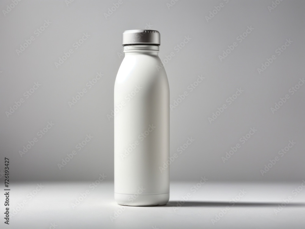 white Aluminum Water Bottle Mockup. Generative AI white Aluminum Water Bottle Mockup. Generative AI