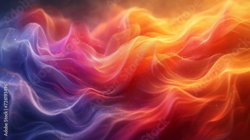 Abstract colorful background with flowing particles. 3d rendering, 3d illustration. - Generative AI