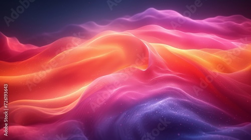 Abstract 3d rendering of wavy surface. Futuristic background with dynamic waves. - Generative AI