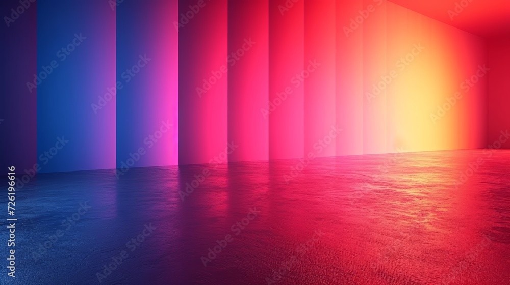 Abstract modern interior background, empty room with neon lights. 3d render - Generative AI Abstract modern interior background, empty room with neon lights. 3d render - Generative AI