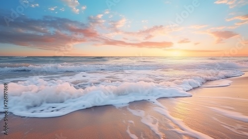 Beach view in the afternoon. Sunset over the sea, a very beautiful natural panorama of sunset over the sea