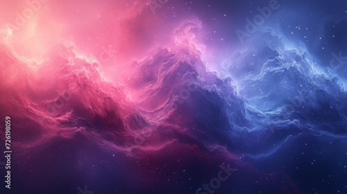 abstract galaxy background with glowing nebula and stars. 3d illustration - Generative AI photo