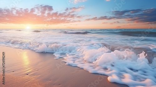 Beach view in the afternoon. Sunset over the sea, a very beautiful natural panorama of sunset over the sea