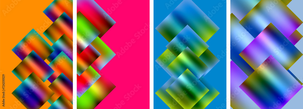 Colorful metal square abstract poster backgrounds Colorful metal square abstract poster backgrounds