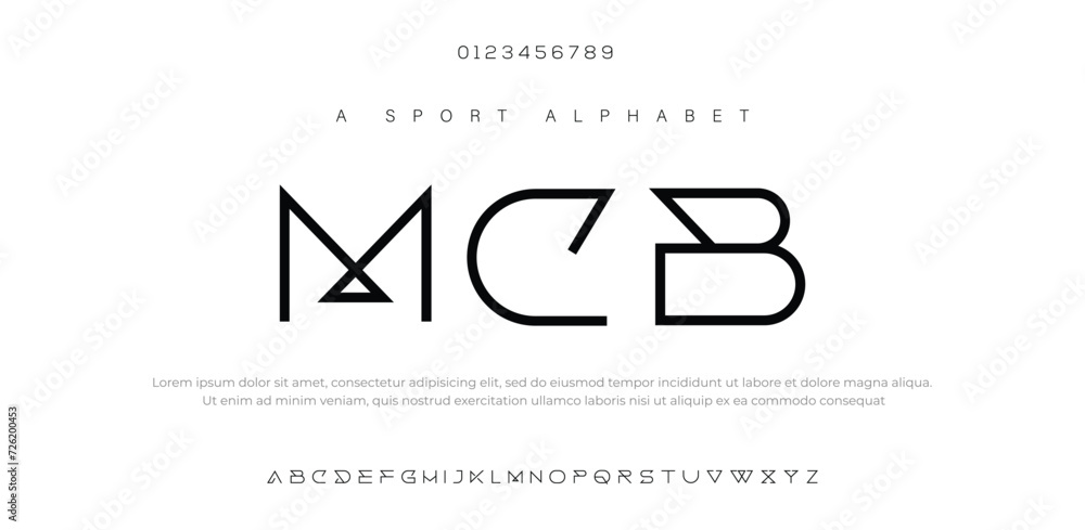 MCB creative modern urban alphabet font.