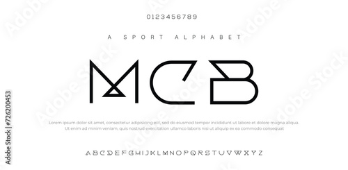 MCB creative modern urban alphabet font.