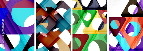 Abstract background set, showcasing a dynamic interplay of triangles. Fusion of modern design and geometric allure