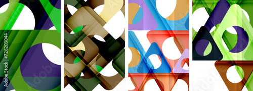 Abstract background set, showcasing a dynamic interplay of triangles. Fusion of modern design and geometric allure