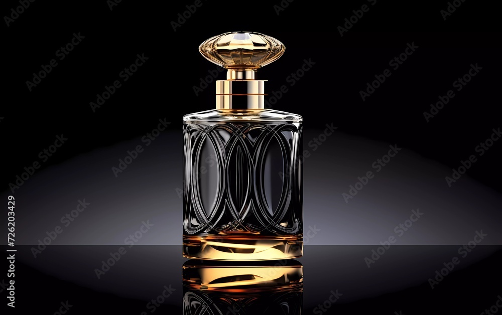 3d illustration of perfume bottle for men on black background. generative ai 3d illustration of perfume bottle for men on black background. generative ai