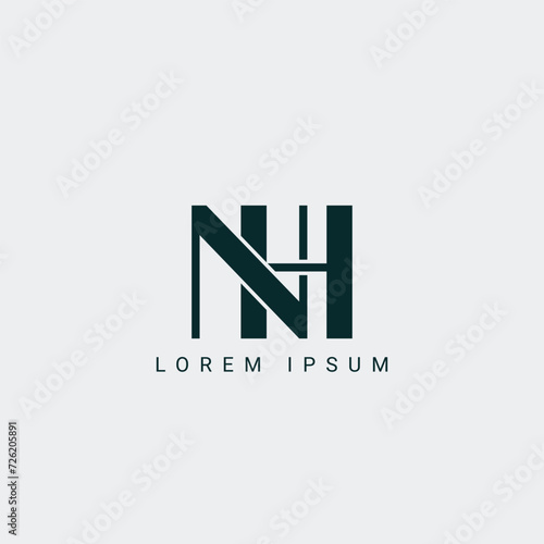 Alphabet NH and HN illustration monogram vector logo template