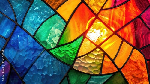 A vibrant background mimicking the beauty of colorful stained glass windows. Ai Generated