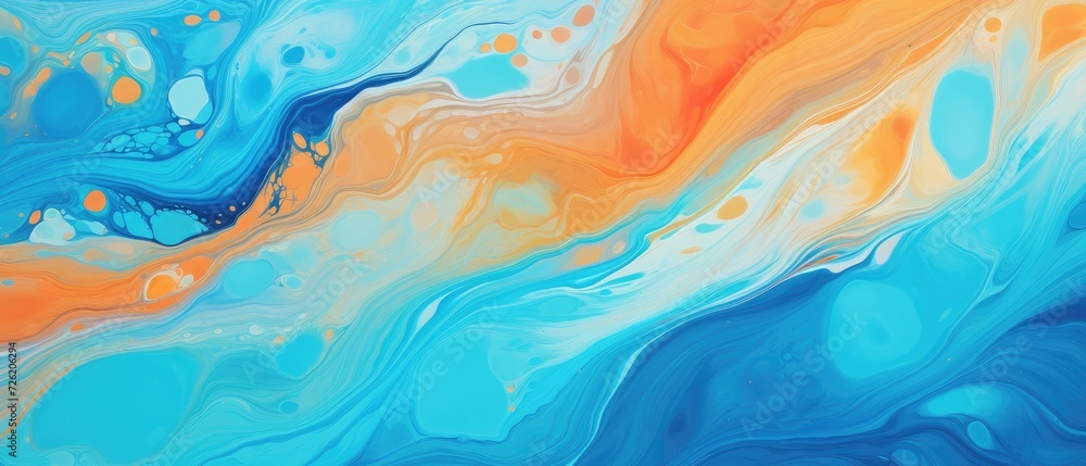 Elevate your space with this abstract marbling oil acrylic paint background illustration, perfect for an artistic wallpaper, Ai Generated.