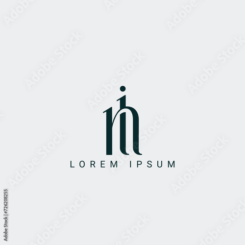 Alphabet NI and IN illustration monogram vector logo template