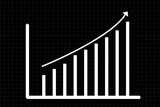Ascending bar graph with arrow on dark background.