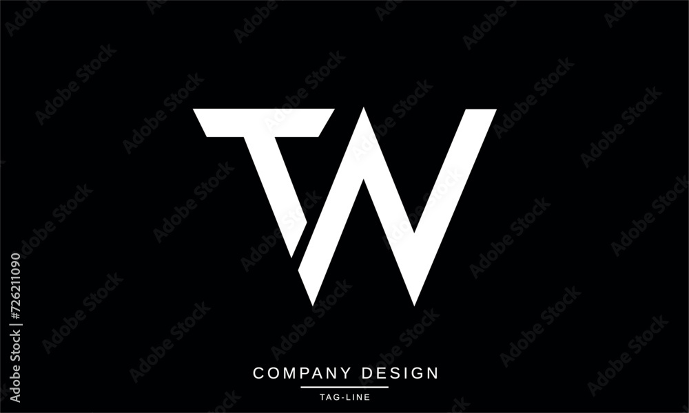 TW, WT, Abstract Letters Logo Monogram TW, WT, Abstract Letters Logo Monogram