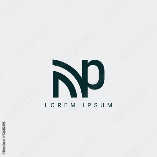 Alphabet NP and PN illustration monogram vector logo template