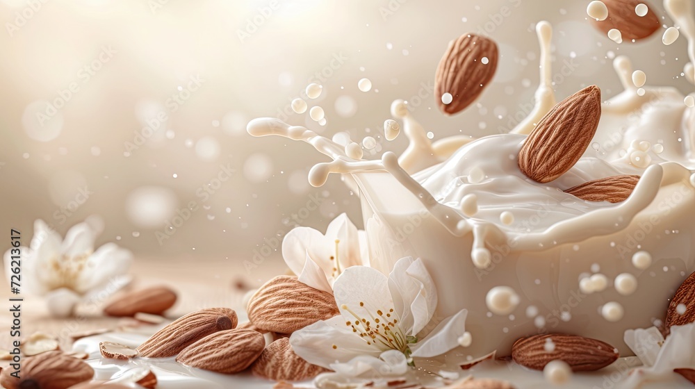 Greeting Card and Banner Design of Almond Day Background Greeting Card and Banner Design of Almond Day Background