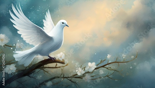 white dove in the sky