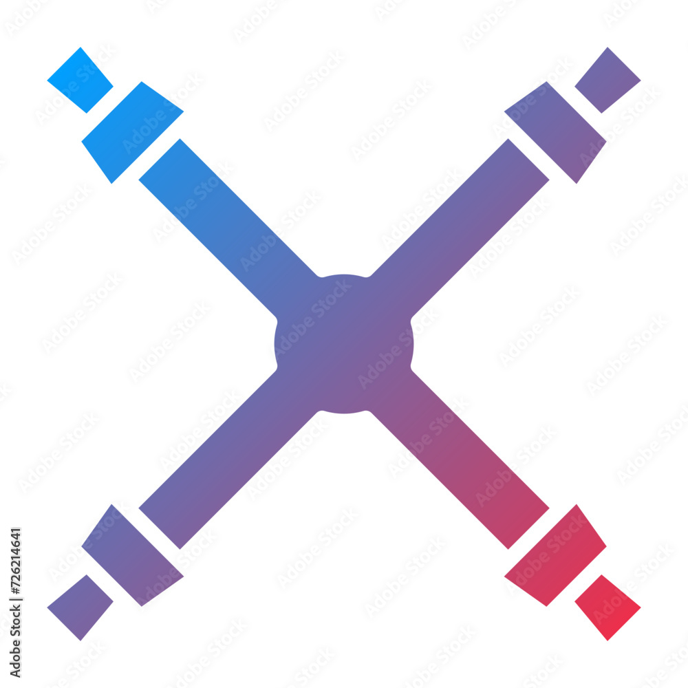 Cross Wrench Icon Style