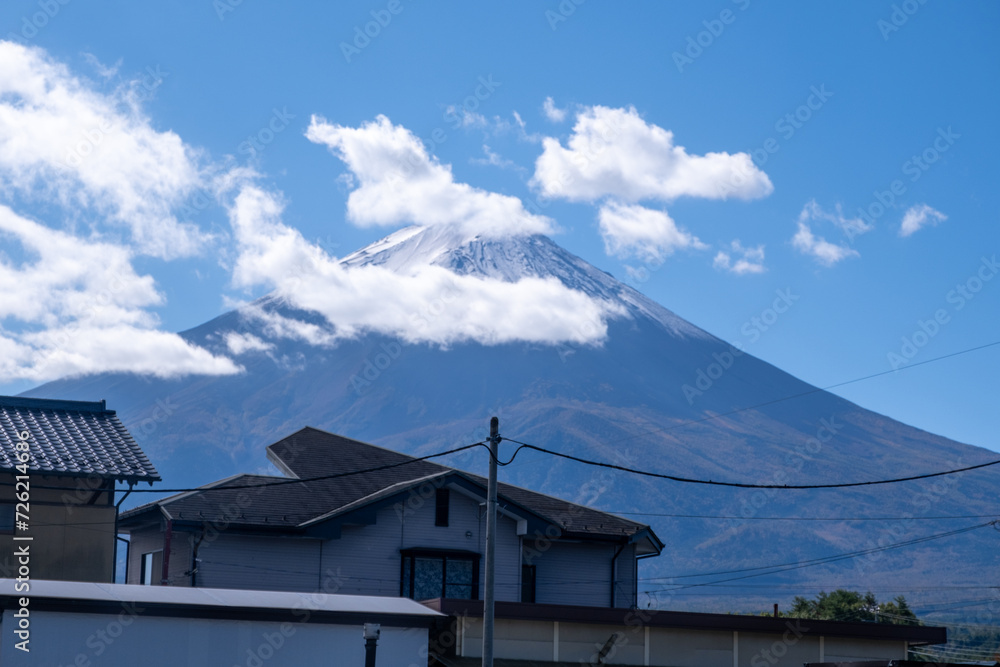 Small neighborhoods at the base of Mount Fuji, Fujikawaguchiko, Japan, October 21, 2023
