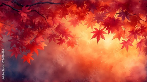 watercolor background autumn leaves seamless pattern.