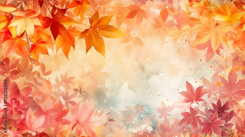 watercolor background autumn leaves seamless pattern. watercolor background autumn leaves seamless pattern.