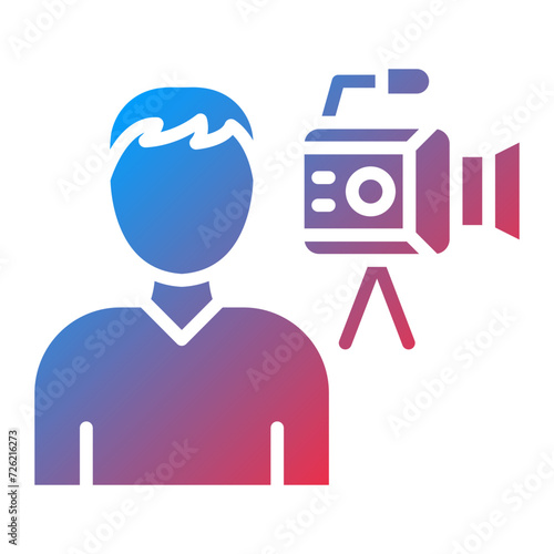 Camera Operator Male Icon Style