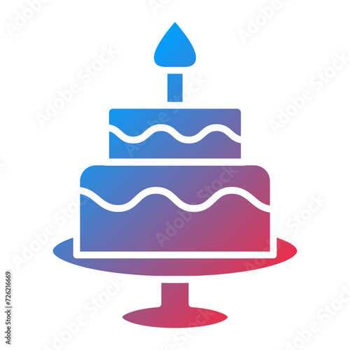 Two Layered Cake Icon Style