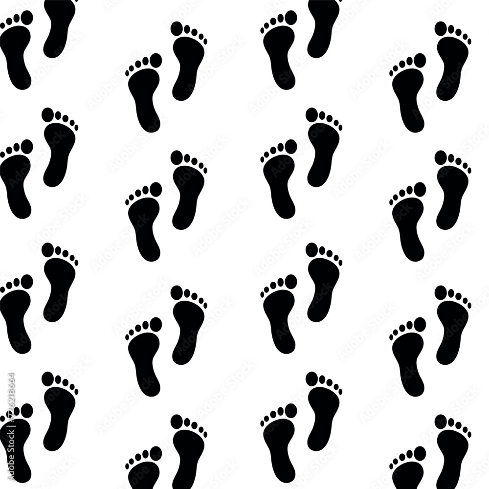foot prints black and white seamless pattern foot prints black and white seamless pattern