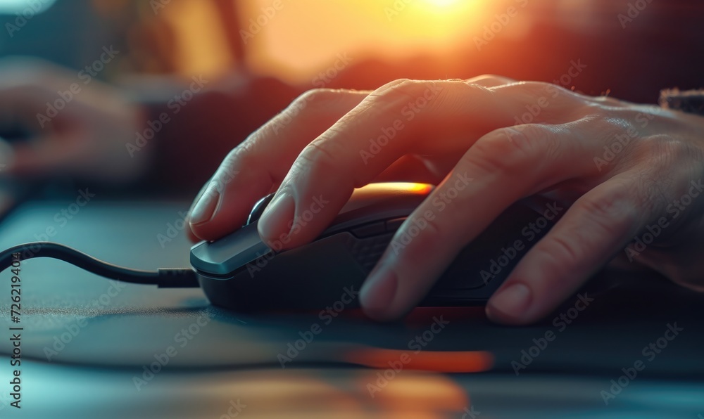 businessman hand is using a mouse businessman hand is using a mouse