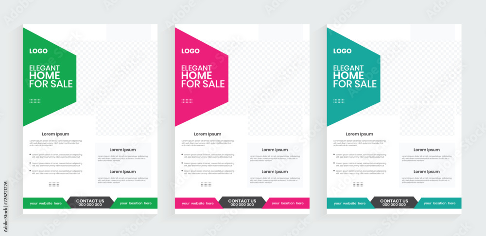 Real estate vector flyer design. Property sale flyer design. Luxury home sale leaflet design. Editable handout, and poster design.
