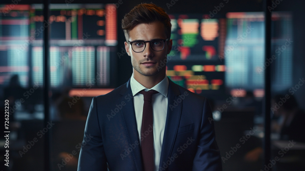 Crypto Visionary: Handsome Trader in a Digital Financial Realm, Generative AI
