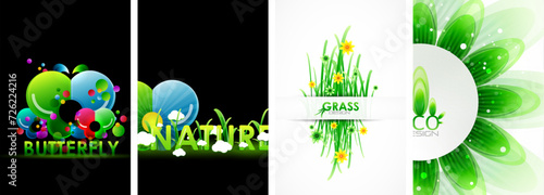 Set of nature posters. Vector illustration For Wallpaper, Banner, Background, Card, Book Illustration, landing page