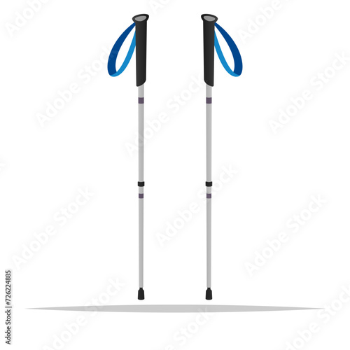 Trekking poles vector isolated illustration
