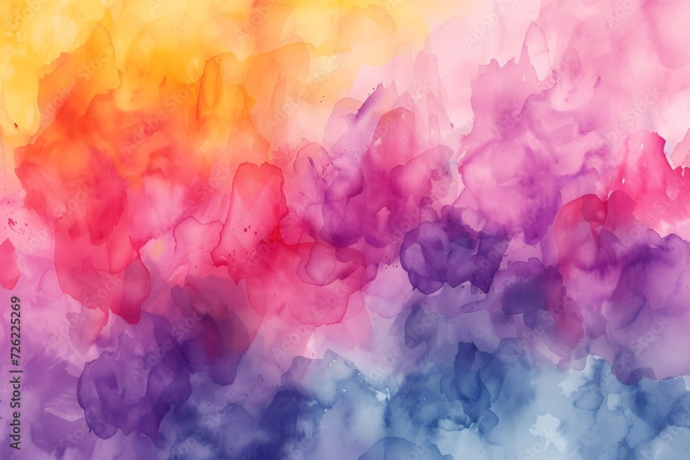 Fototapeta premium watercolor background blooming flowers seamless pattern.