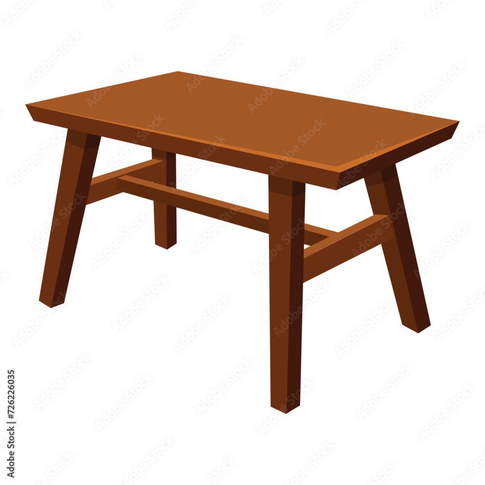 Wooden table isolated illustration on white background Wooden table isolated illustration on white background