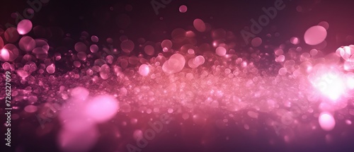 Pink glowing particles on abstract bokeh background - creative design element for Valentine's day, wedding, or celebration themes