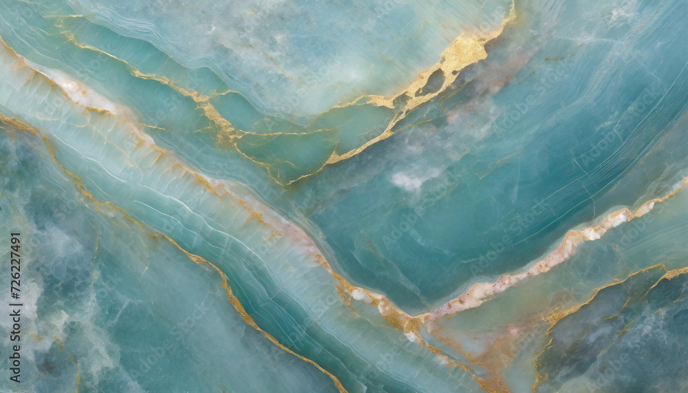Obraz premium Tekstura onyx i strukturze marmuru, turkusowa, generative ai