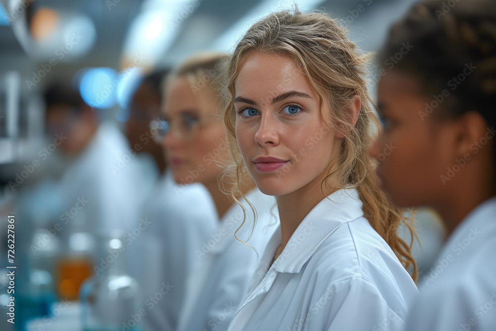Portrait of a Confident Female Scientist in a Laboratory