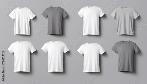 T-shirts with copy space on gray background