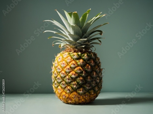 tropical pineapple minimal design art. Generative AI photo
