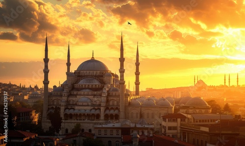 golden hour, istambul mosque  photo