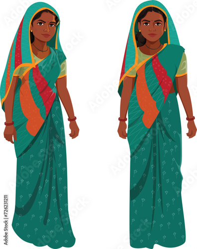 women in traditional clothes saree