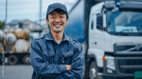アジア人トラック運転手ドライバー05 photo